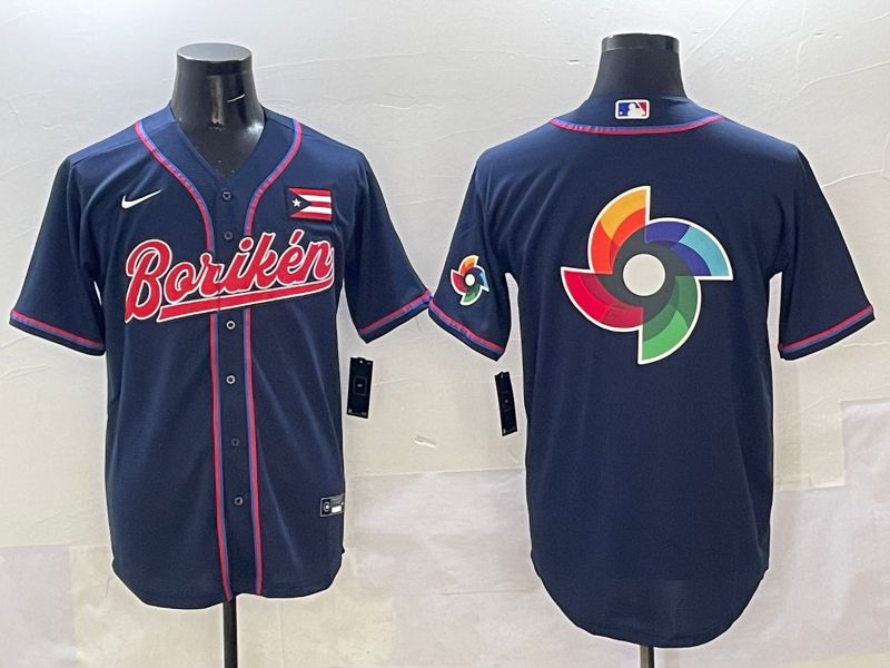 Men Puerto Rico Blank Blue Joint Name 2025 Nike MLB Jersey style 19->more jerseys->MLB Jersey